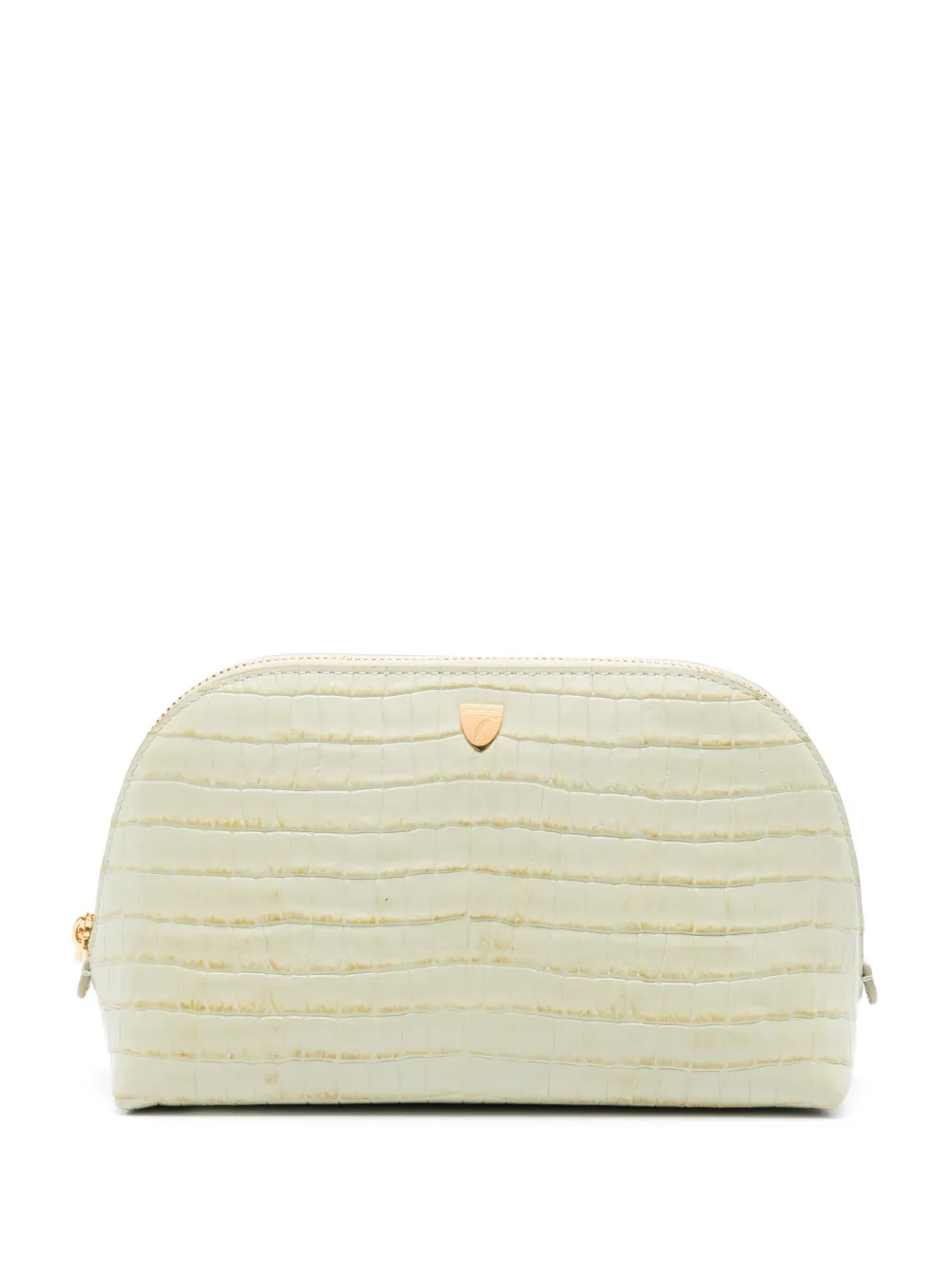 Aspinal Of London leather make up bag | Green | Image 1