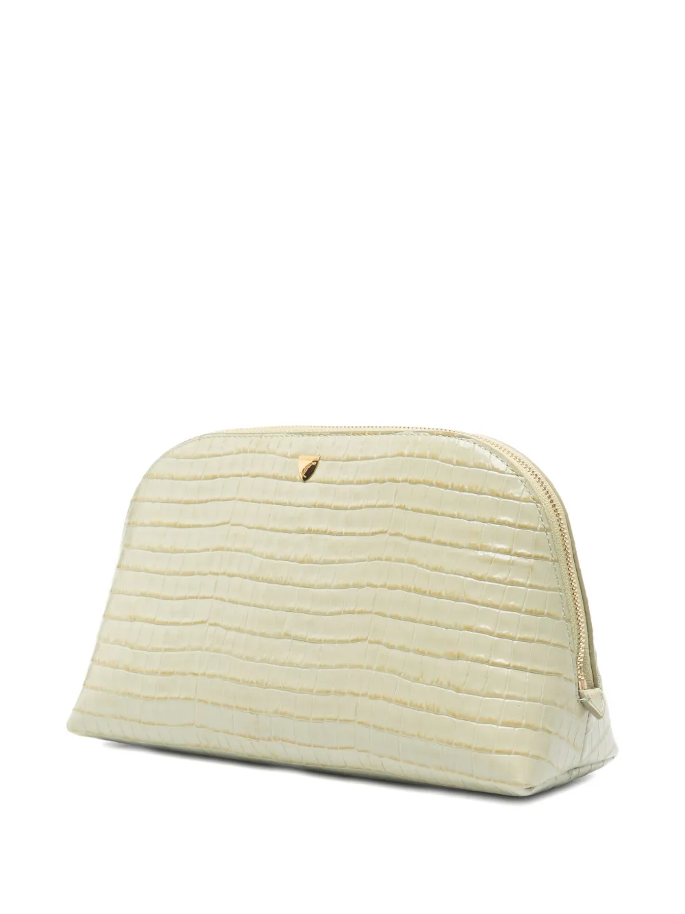 Aspinal Of London leather make-up bag Groen
