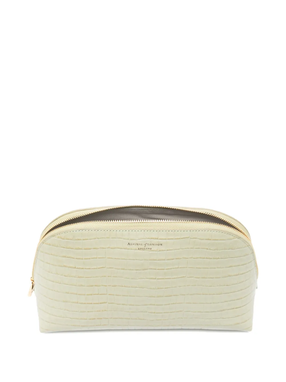 Aspinal Of London leather make-up bag Groen