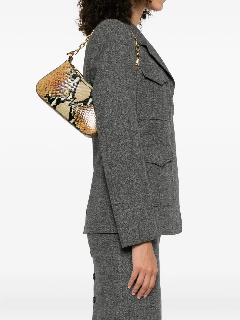 Alexander McQueen Kleine T-Bar schoudertas Bruin