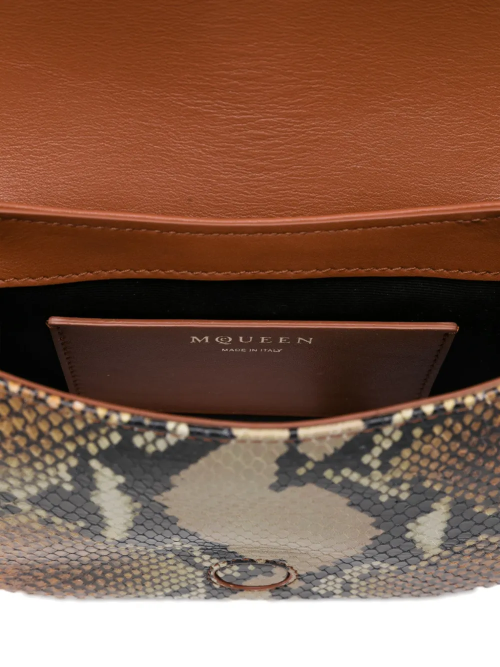 Alexander McQueen T-Bar leren mini-crossbodytas Bruin