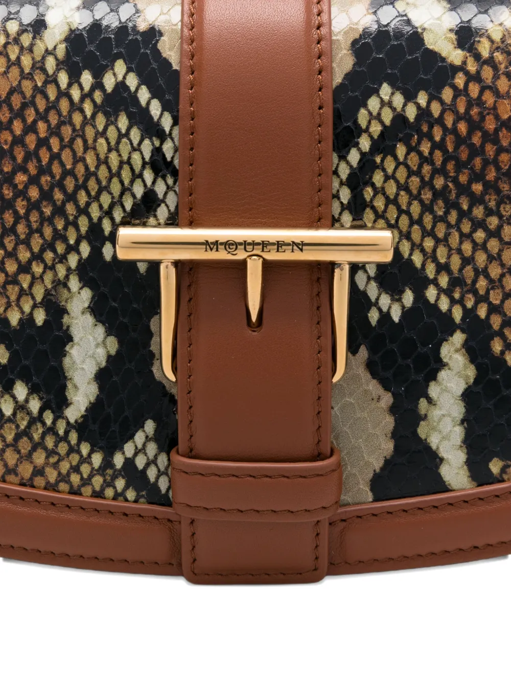 Alexander McQueen T-Bar leren mini-crossbodytas Bruin