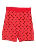 Marine Serre crescent moon-motif tights - Red