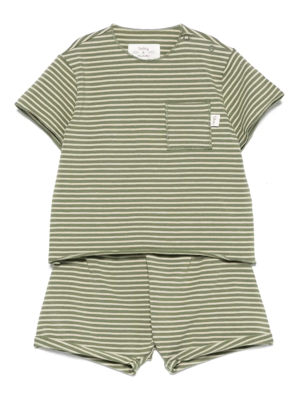 TEDDY & MINOU striped shorts set | Green | Image 1