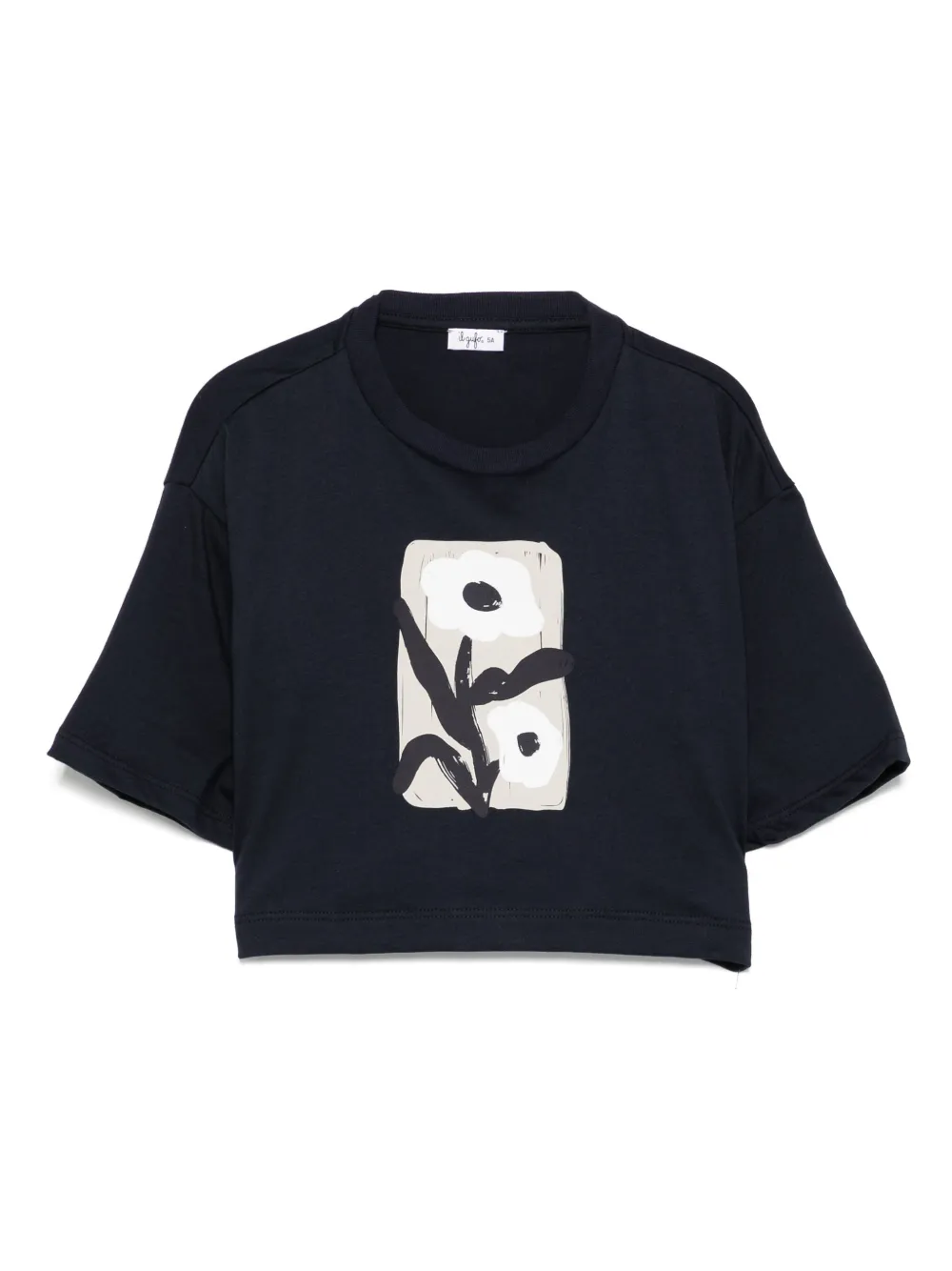 Il Gufo floral-print T-shirt Blauw