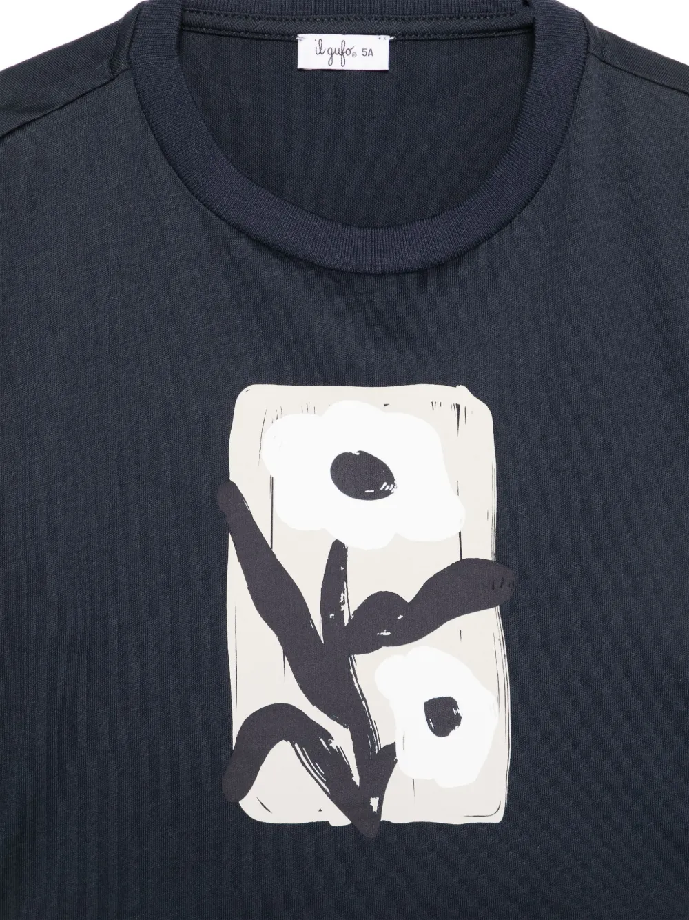 Il Gufo floral-print T-shirt Blauw