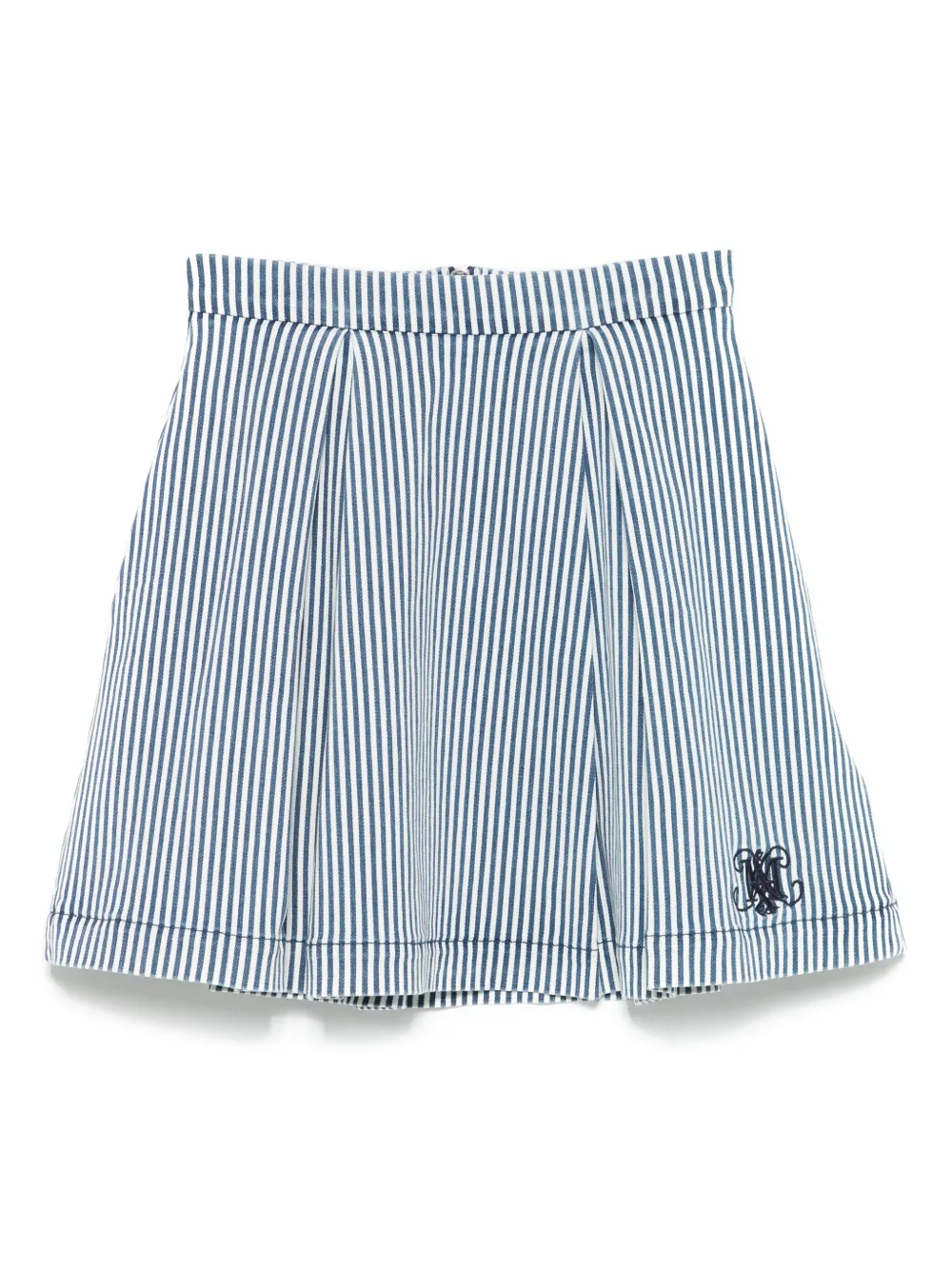 Shop Max & Co Striped Denim Skirt In Blue