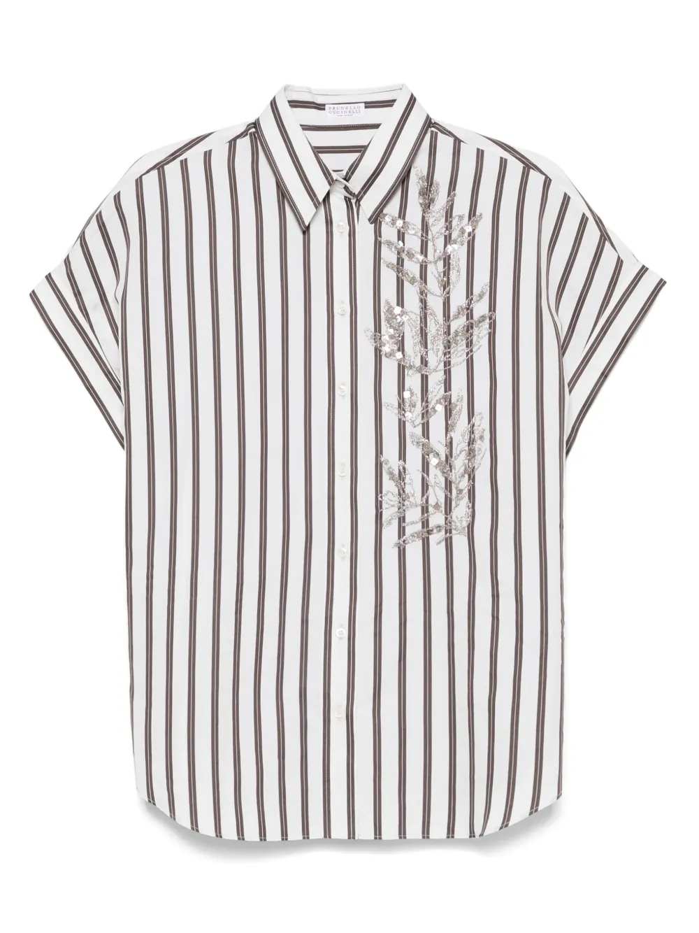 Brunello Cucinelli camisa con rayas estampadas | blanco | Image 1