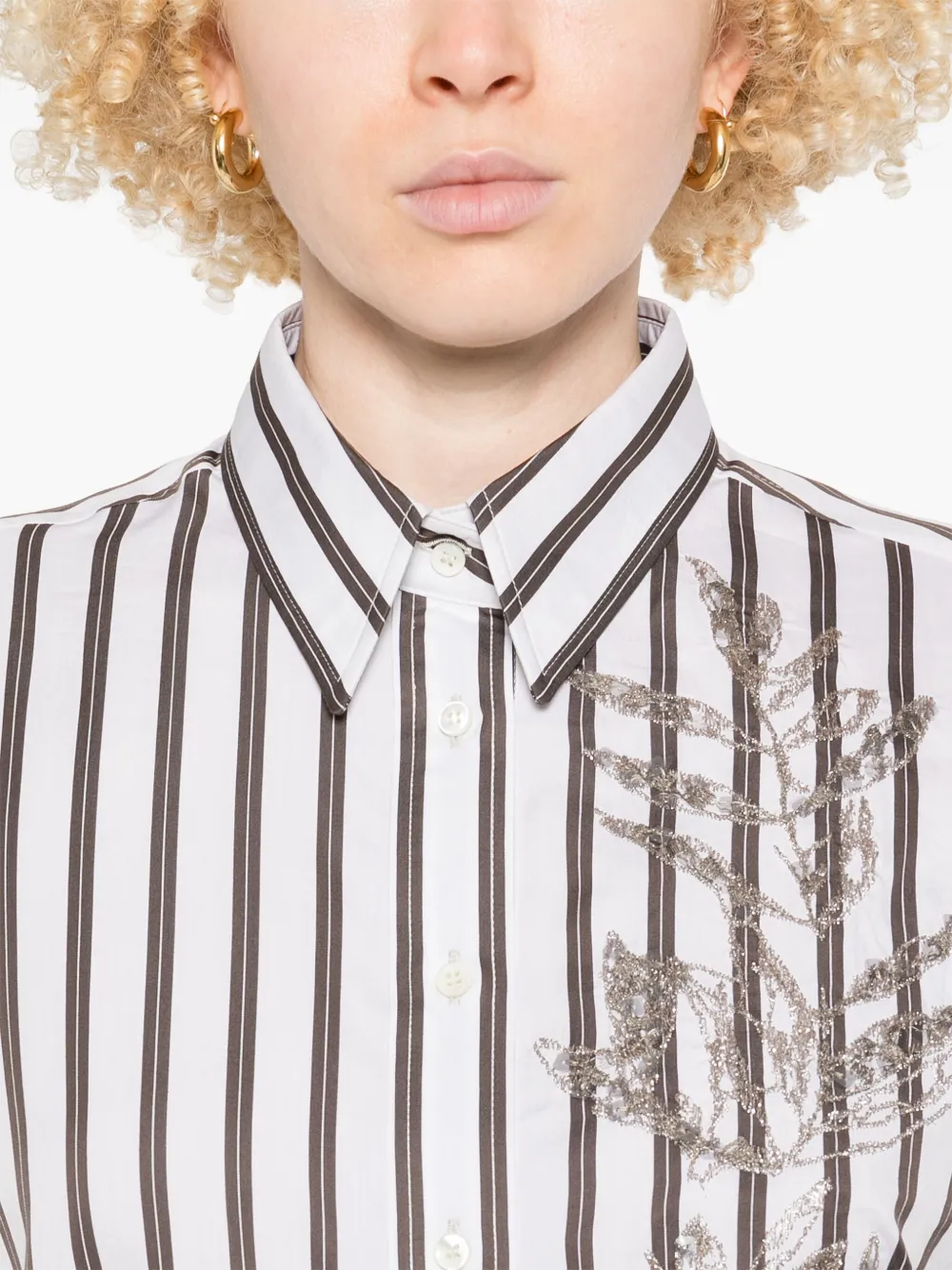 Brunello Cucinelli Gestreept blouse Wit