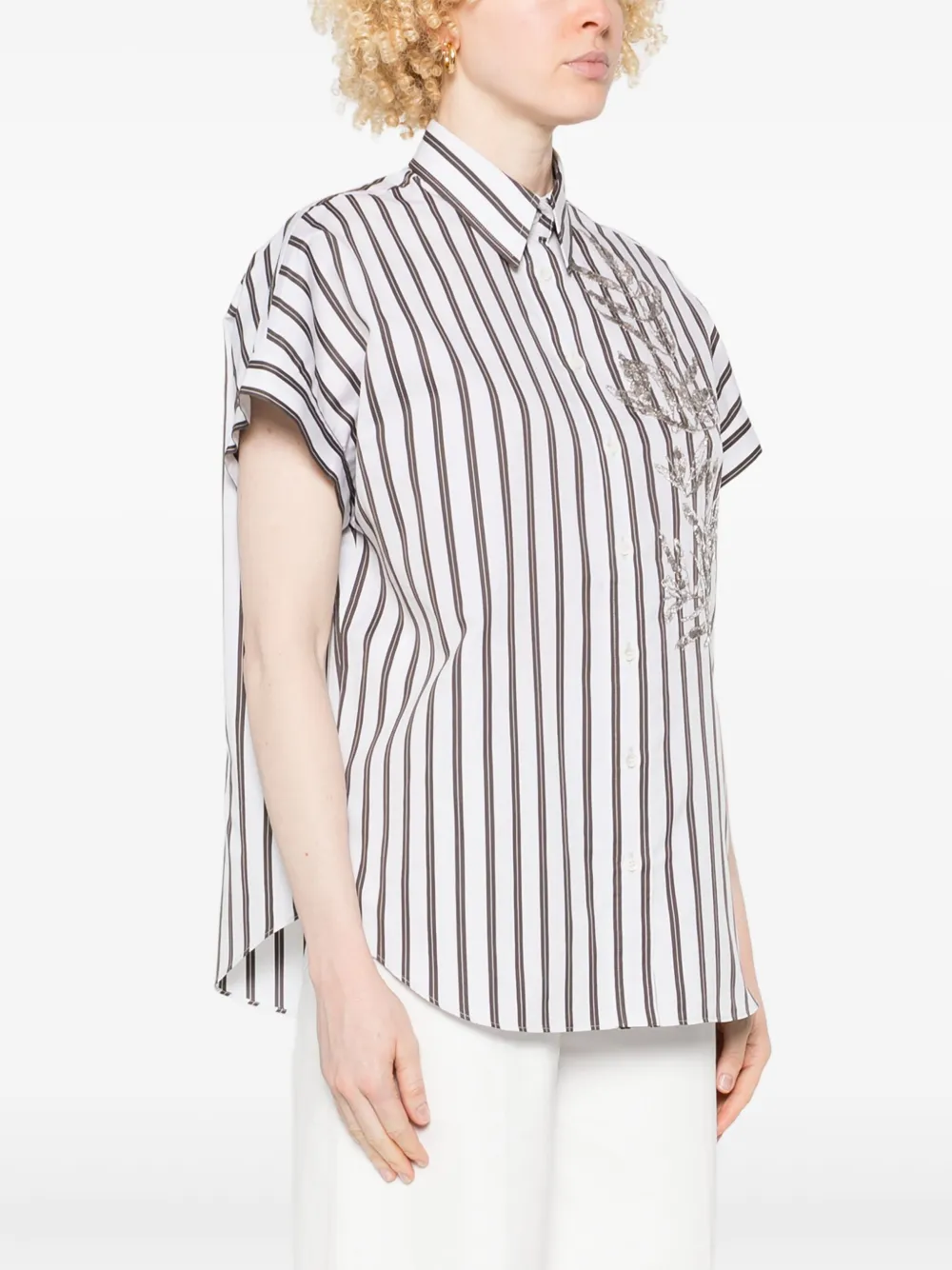 Brunello Cucinelli Gestreept blouse Wit