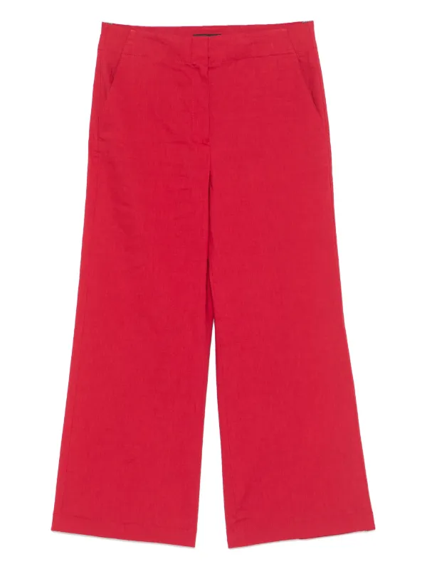 Theory Pressed-crease Trousers in Red