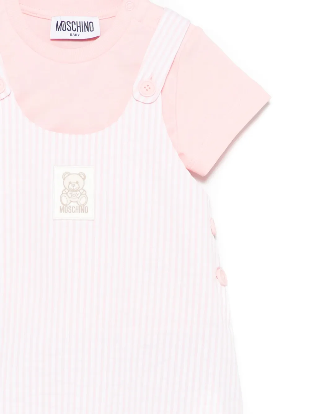 Moschino Kids Gestreepte tuinbroek Roze