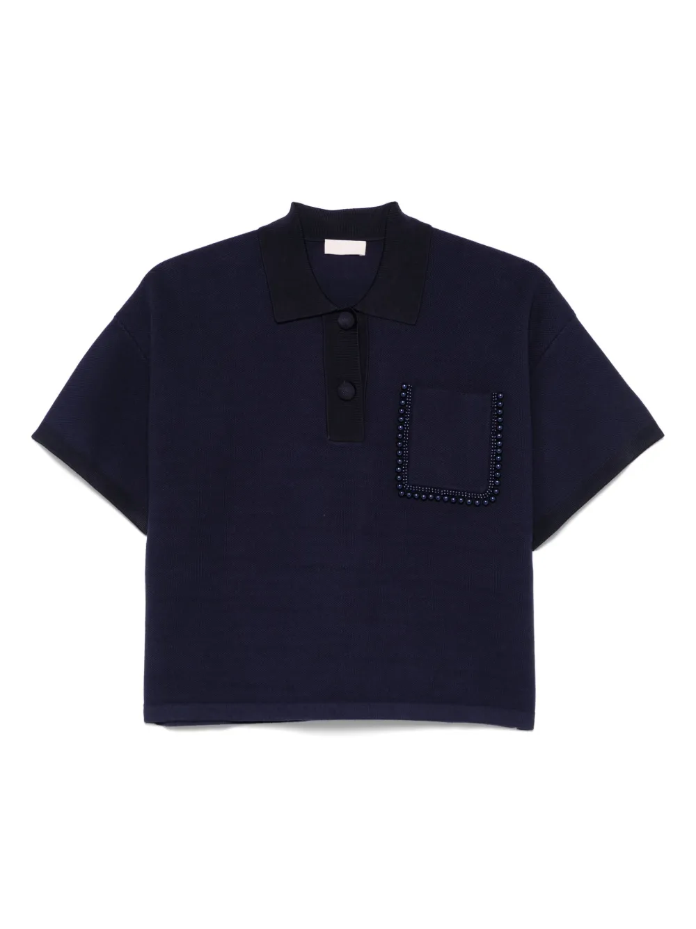 LIU JO playera tipo polo con mostacillas | azul | Image 1