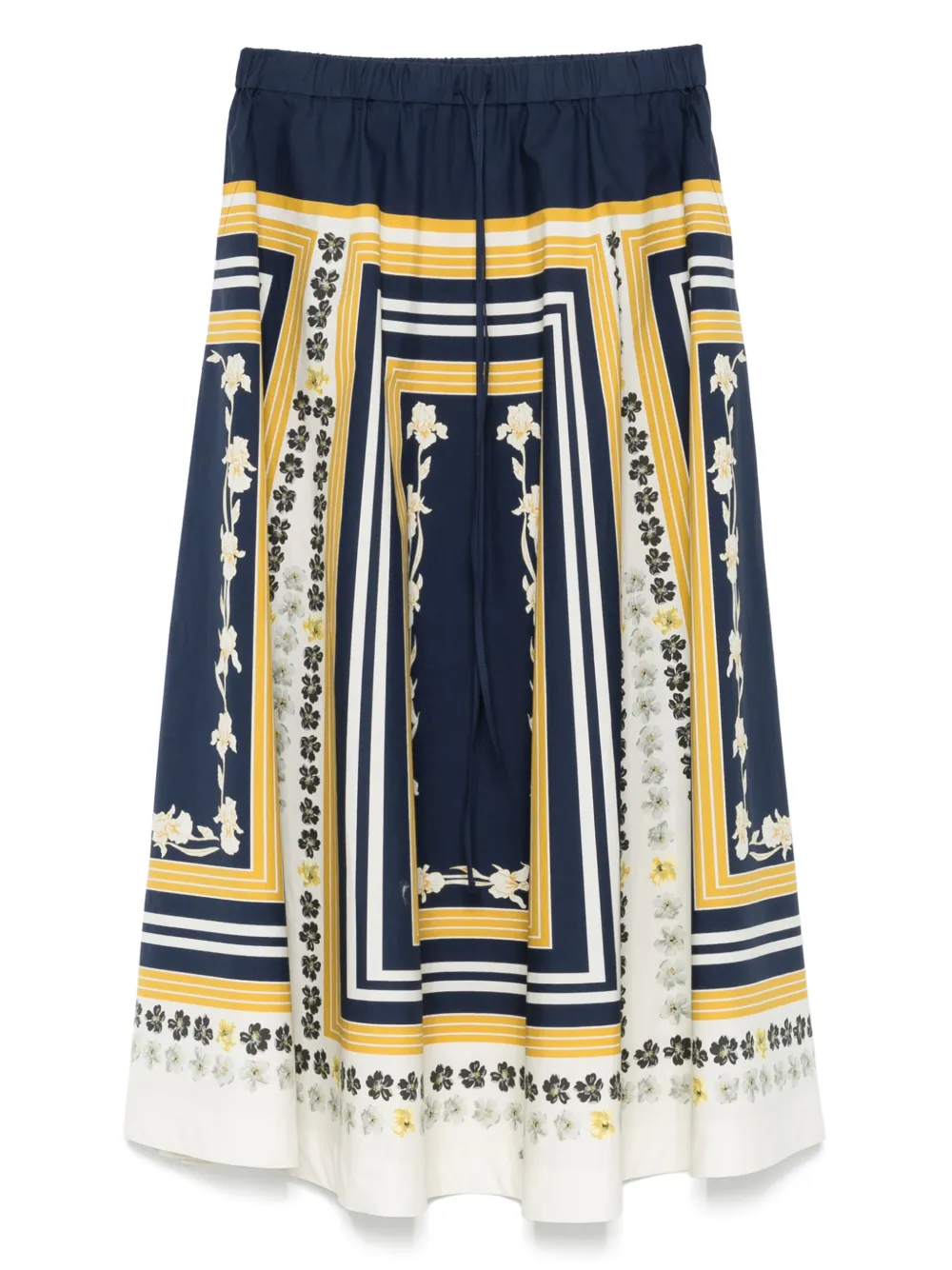 La DoubleJ Popeline midi-wikkelrok Blauw