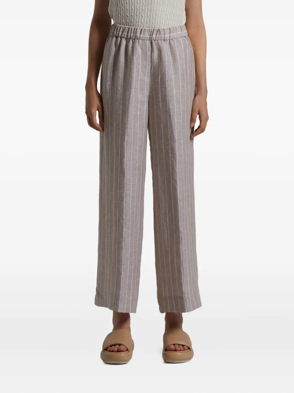 Peserico pantalon ample à rayures | tons neutres | Image 1