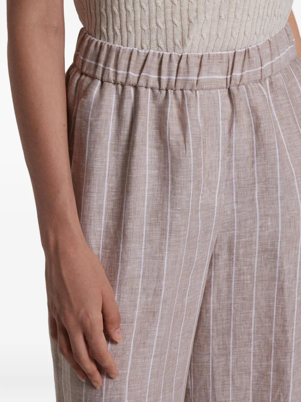 Peserico Gestreepte broek Beige