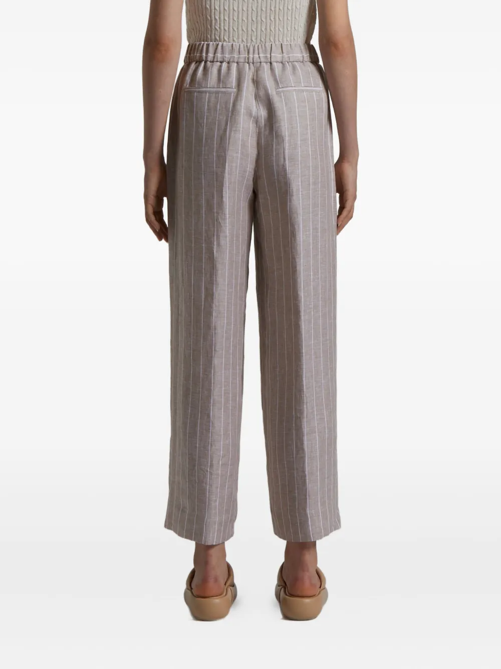 Peserico Gestreepte broek Beige