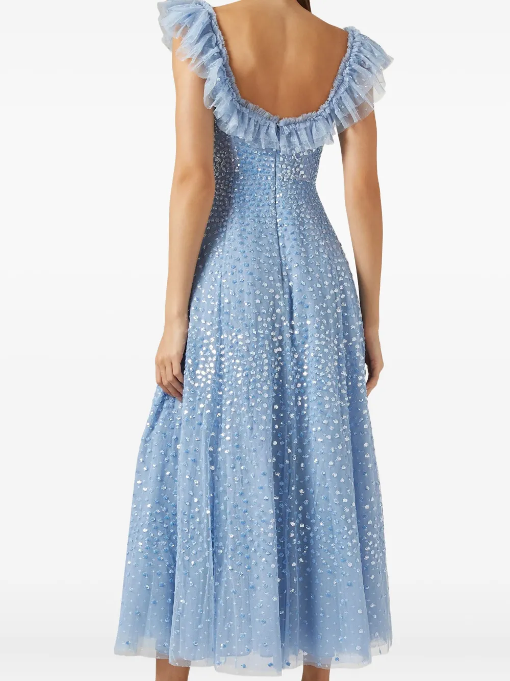 Needle & Thread Midi-jurk met stippen Blauw