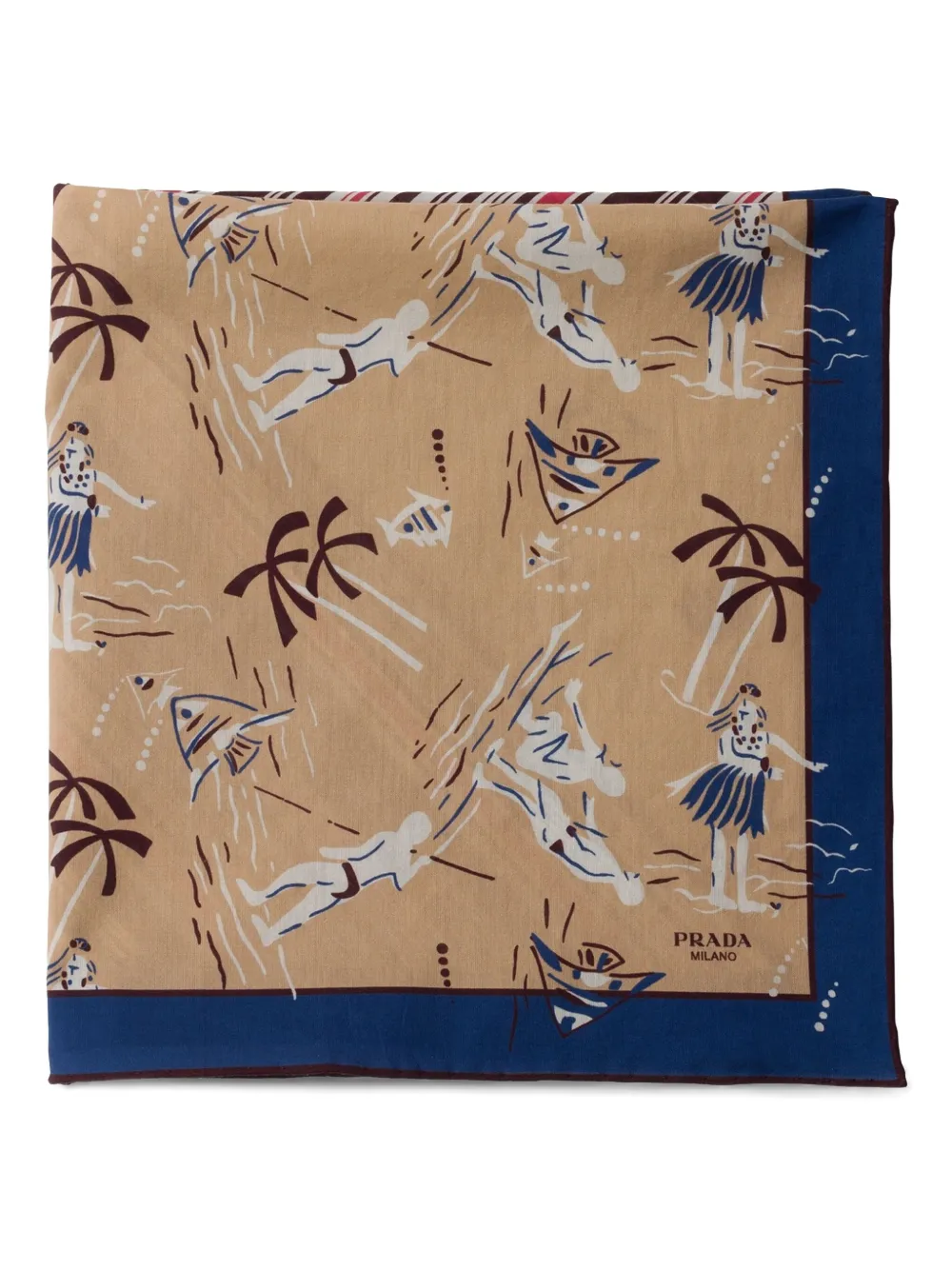 Prada mascada de seda estampada | azul | Image 1