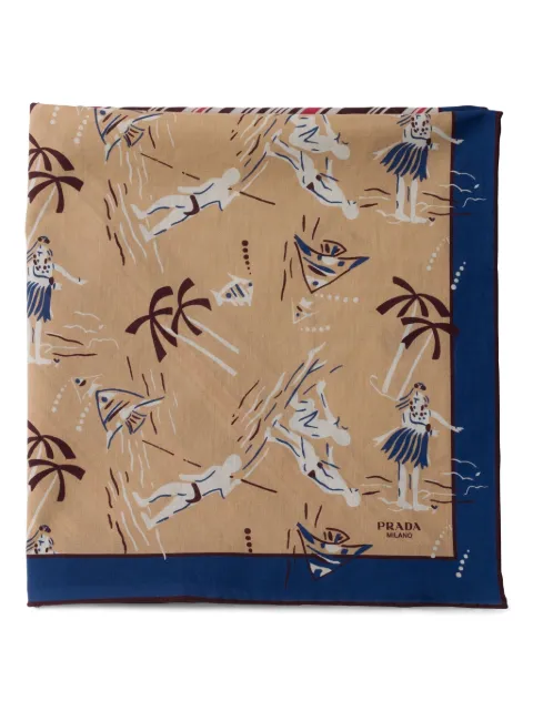 Prada printed silk scarf