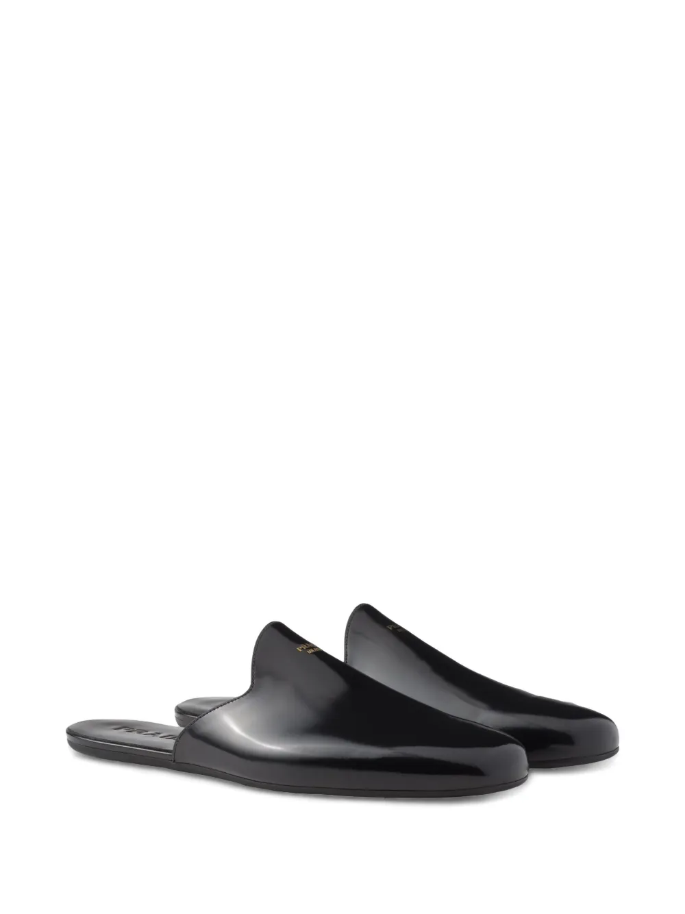 Prada Slippers met open achterkant - Zwart
