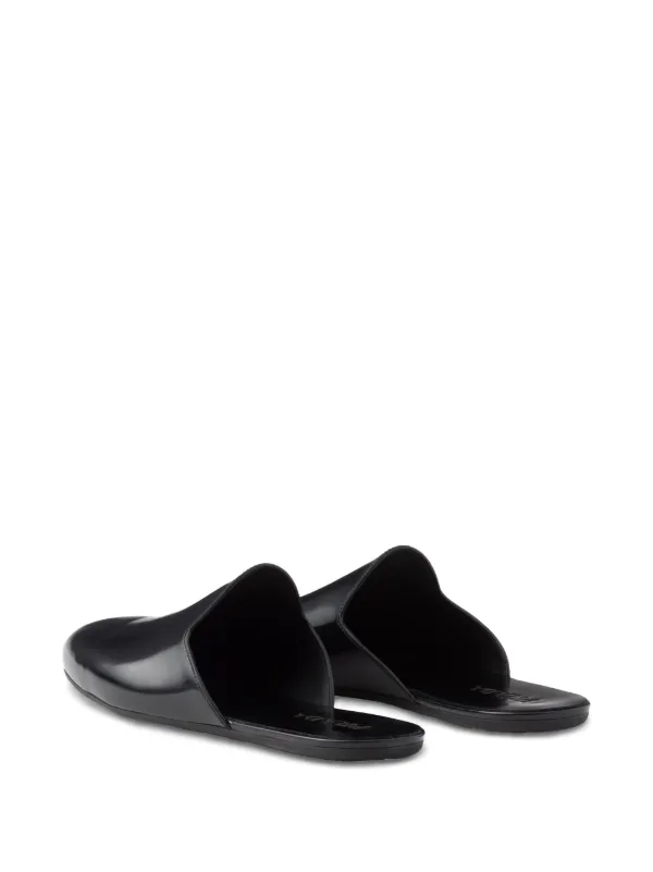 Prada Leather Mules | Black | FARFETCH