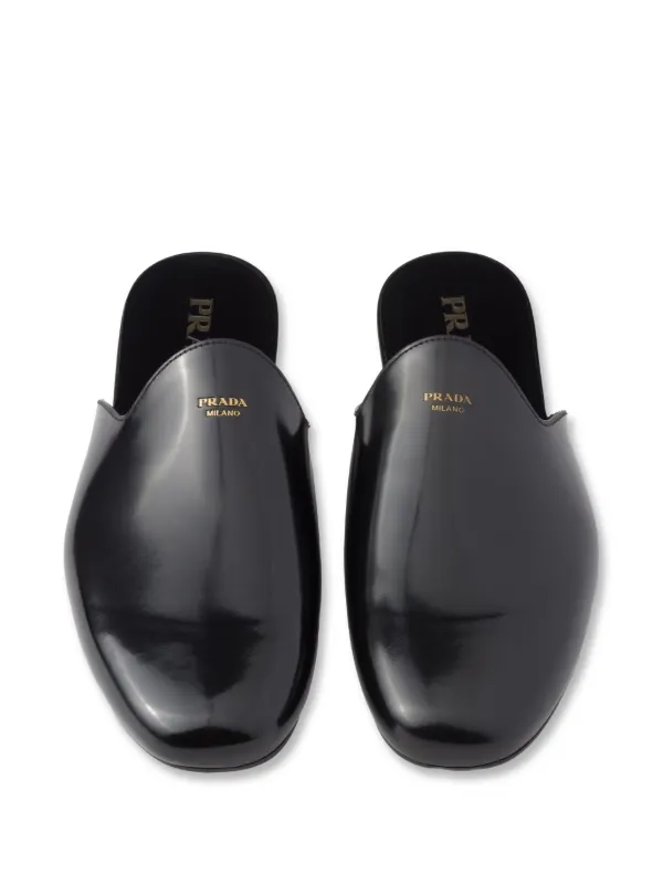 Prada Mule De Couro | Preto | FARFETCH BR