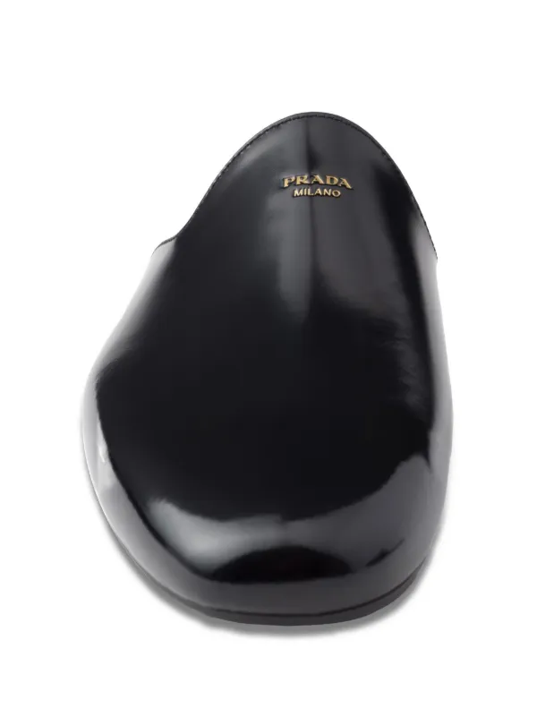 Prada Mule De Couro | Preto | FARFETCH BR