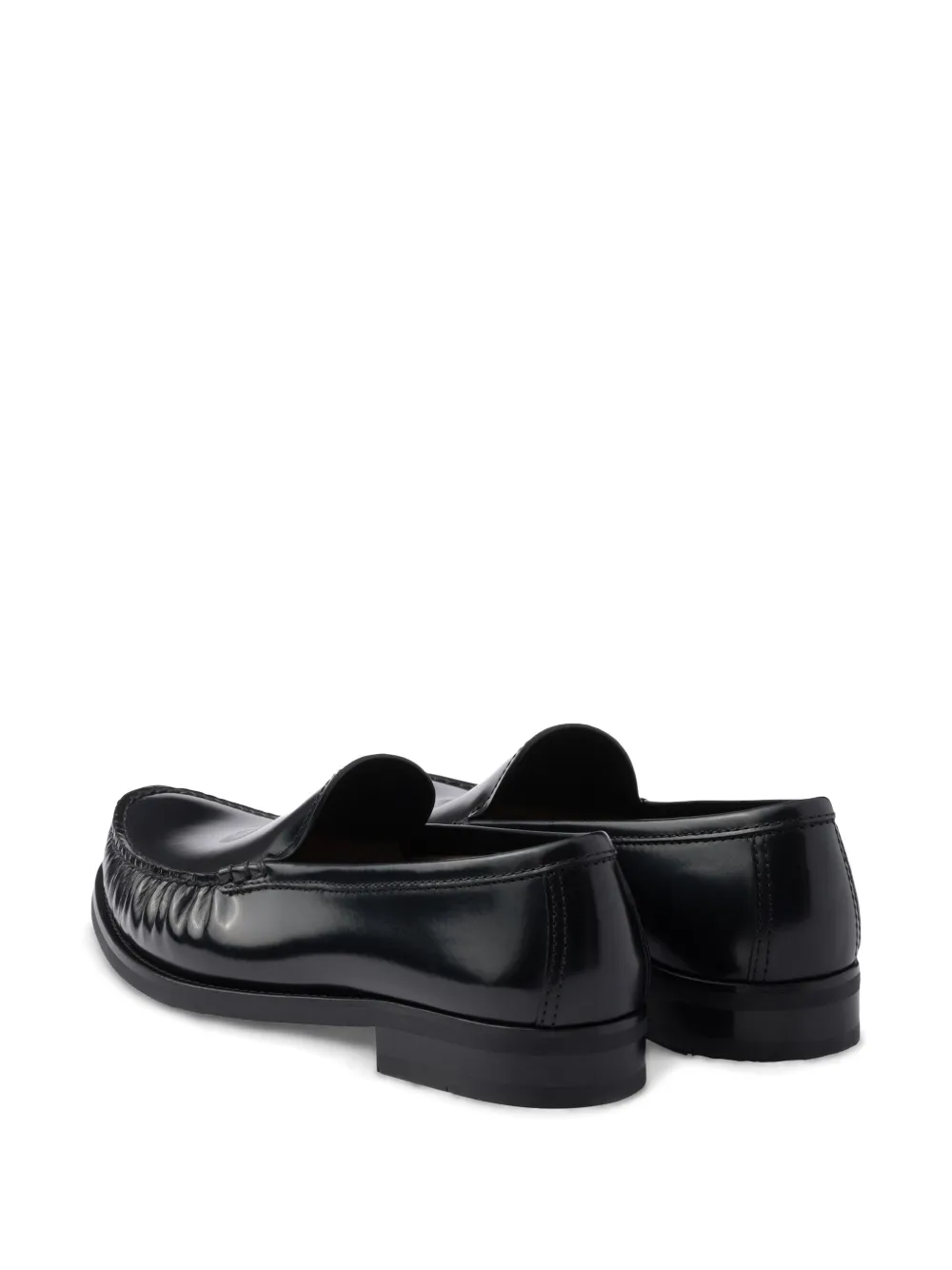 Prada brushed-leather loafers Black