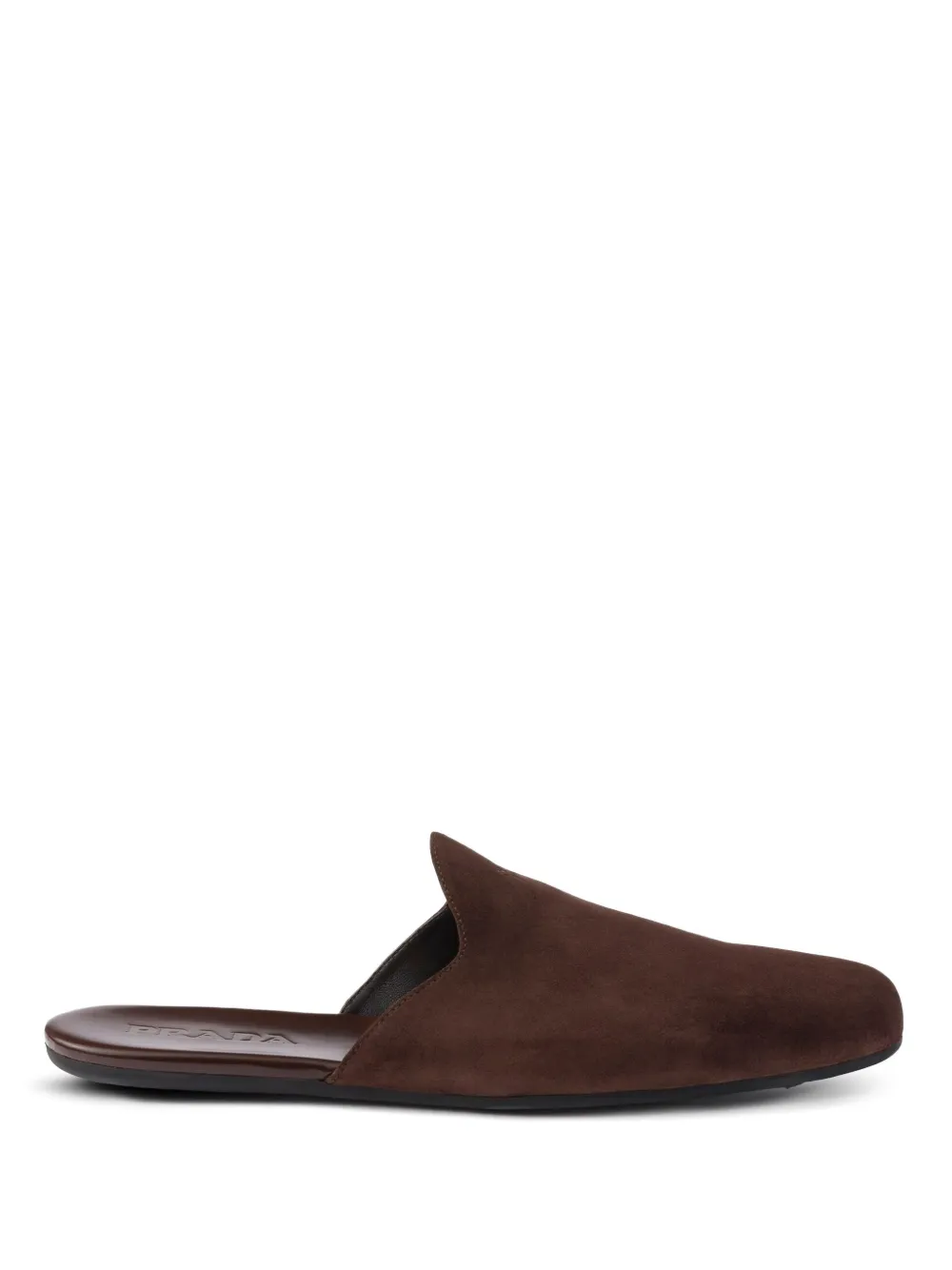 Prada Slippers in pelle scamosciata - Marrone