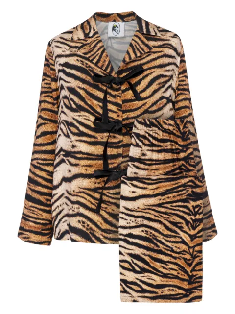 Sleeper The Bow tiger-print pajama set