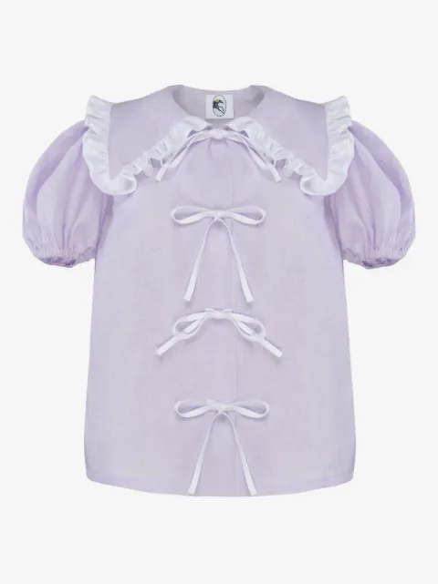 Sleeper Pyjama-Oberteil aus Leinen mit Puffärmeln