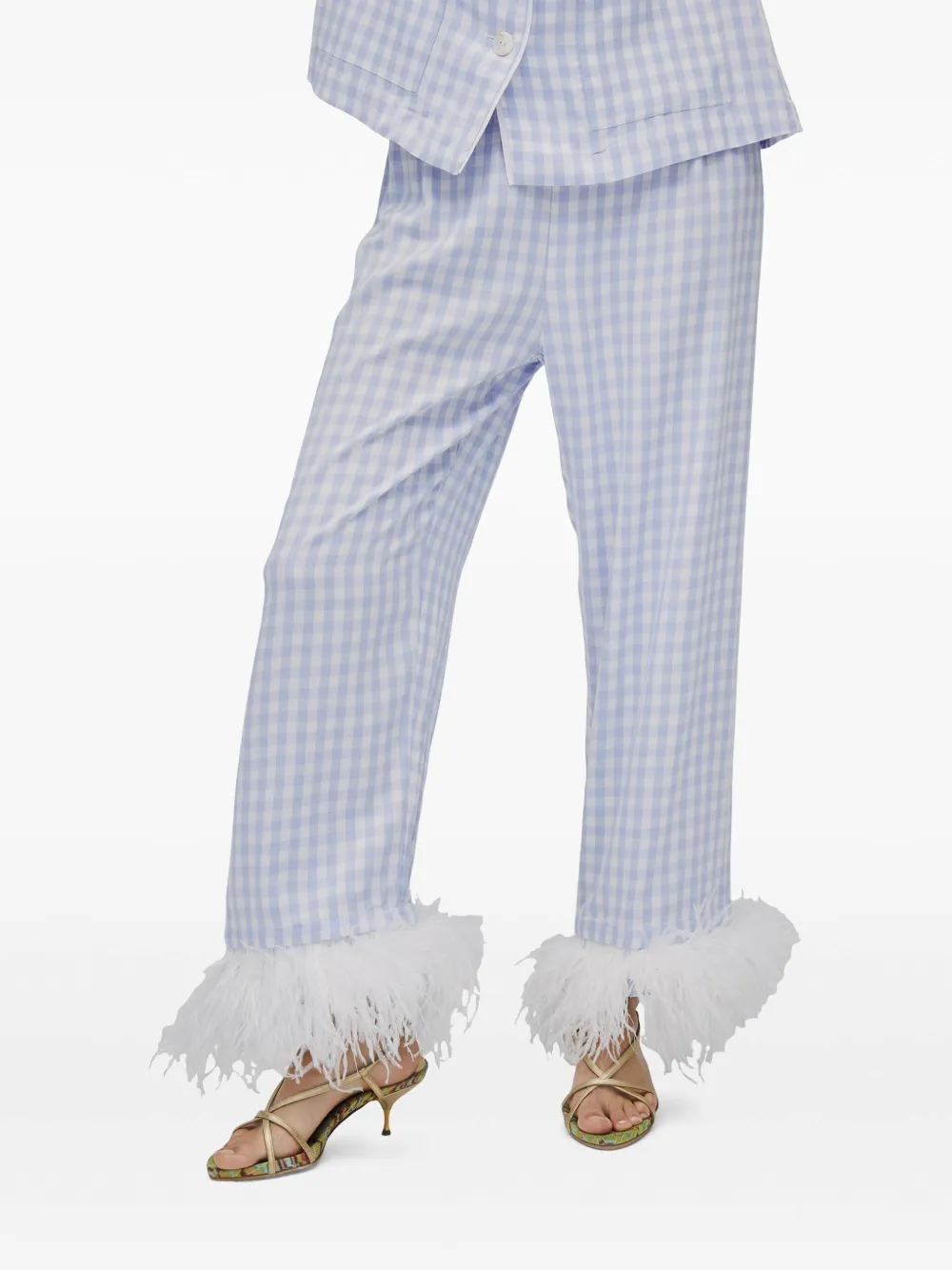 Sleeper Pyjama met gingham ruit Blauw