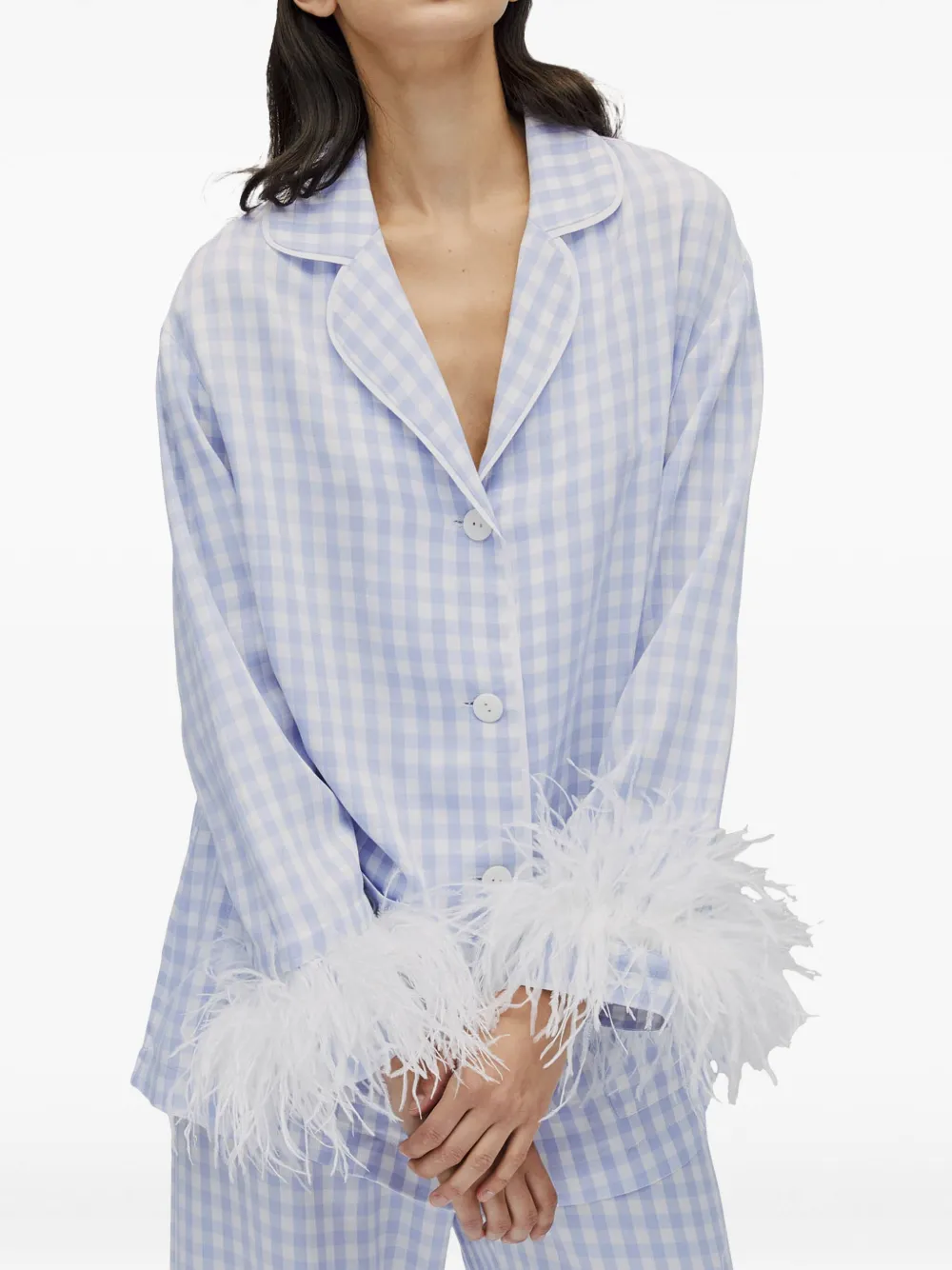 Sleeper Pyjama met gingham ruit Blauw