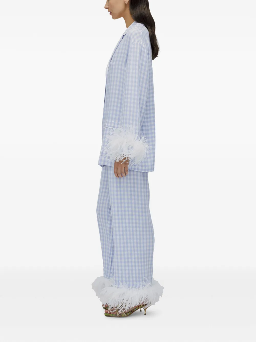 Sleeper Pyjama met gingham ruit Blauw