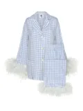 Sleeper gingham feather-trim pyjama set - Blue