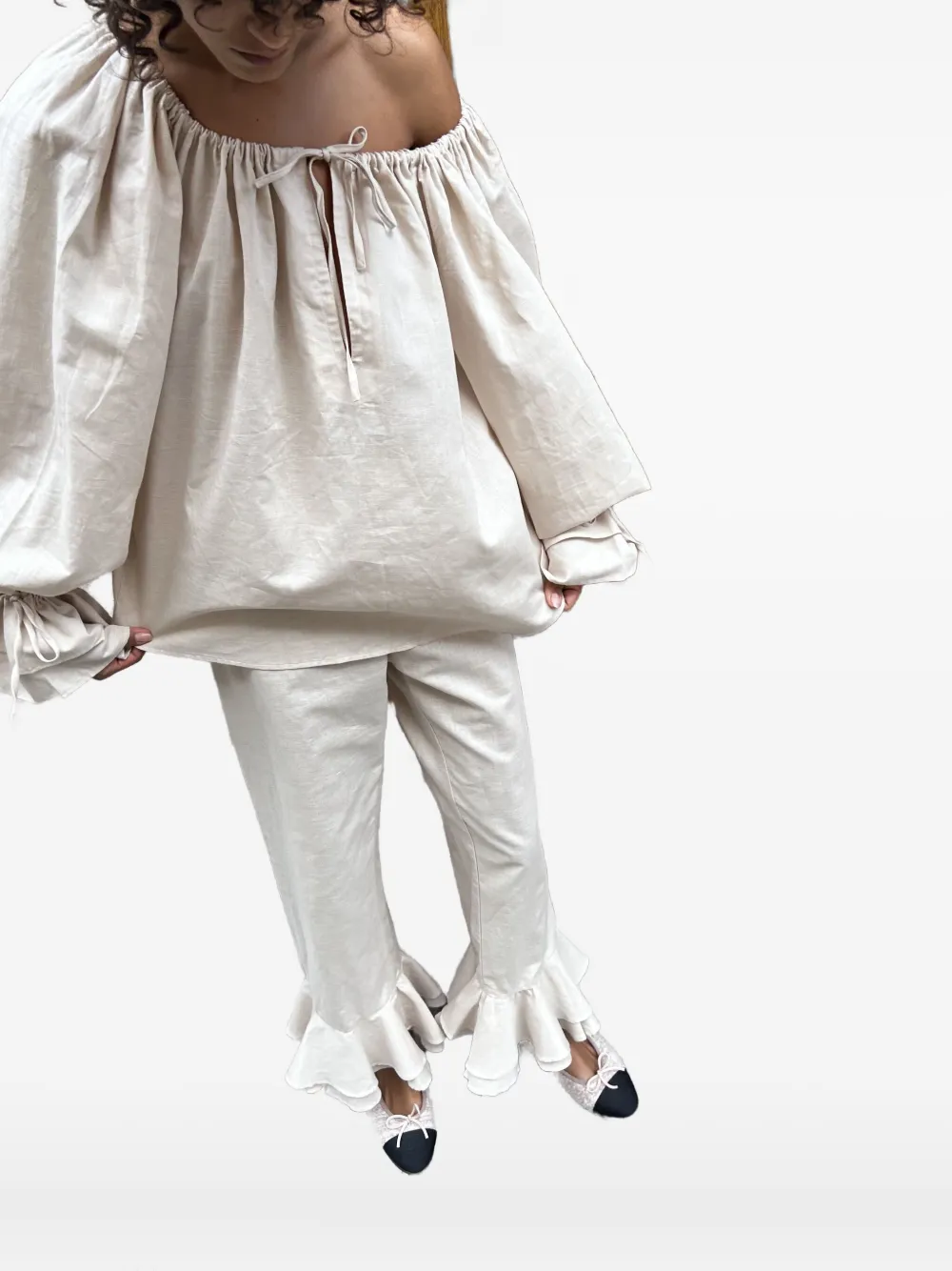 SLEEPER PEPLUM HEM TROUSERS