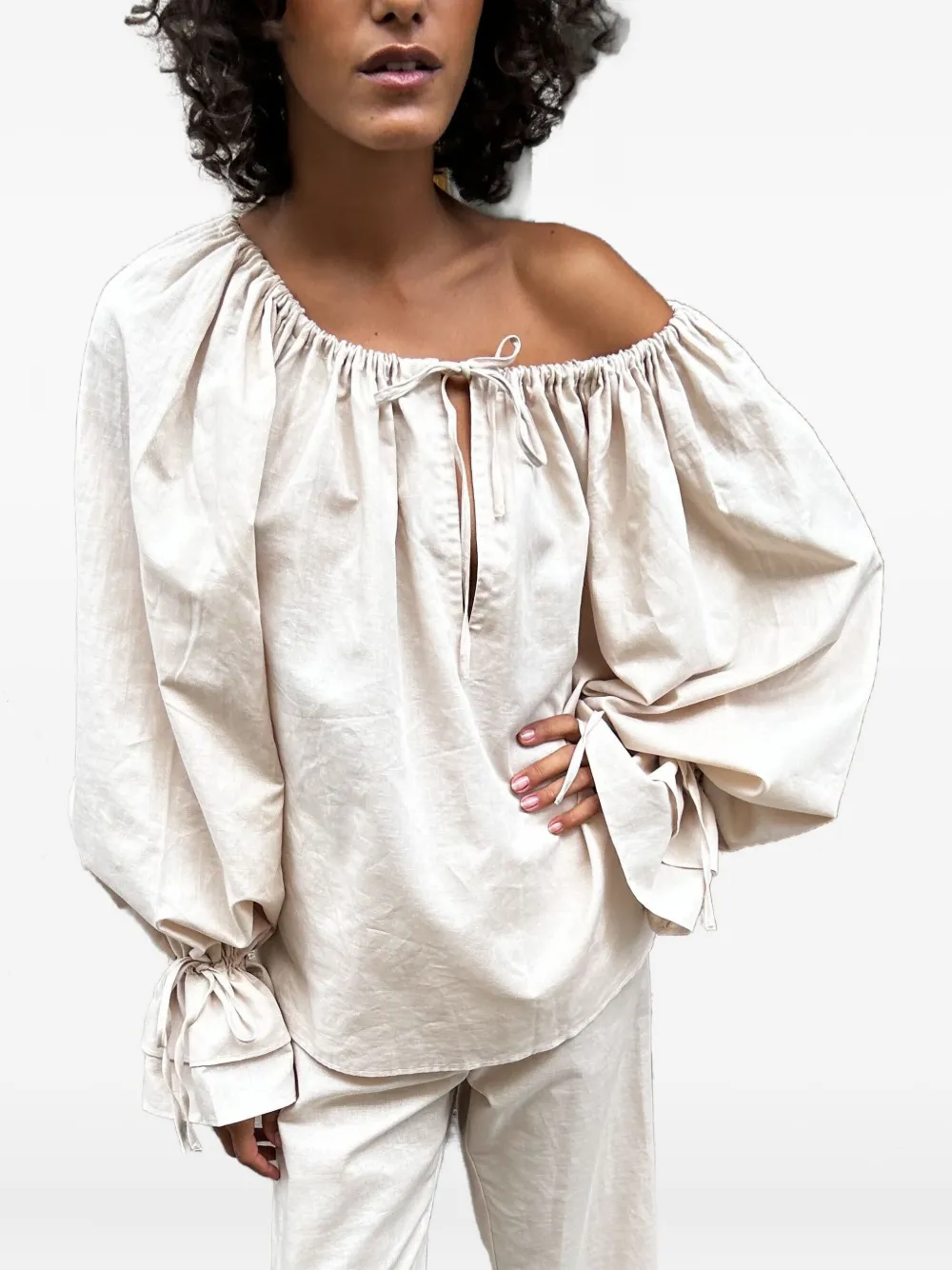 SLEEPER PEPLUM HEM TROUSERS