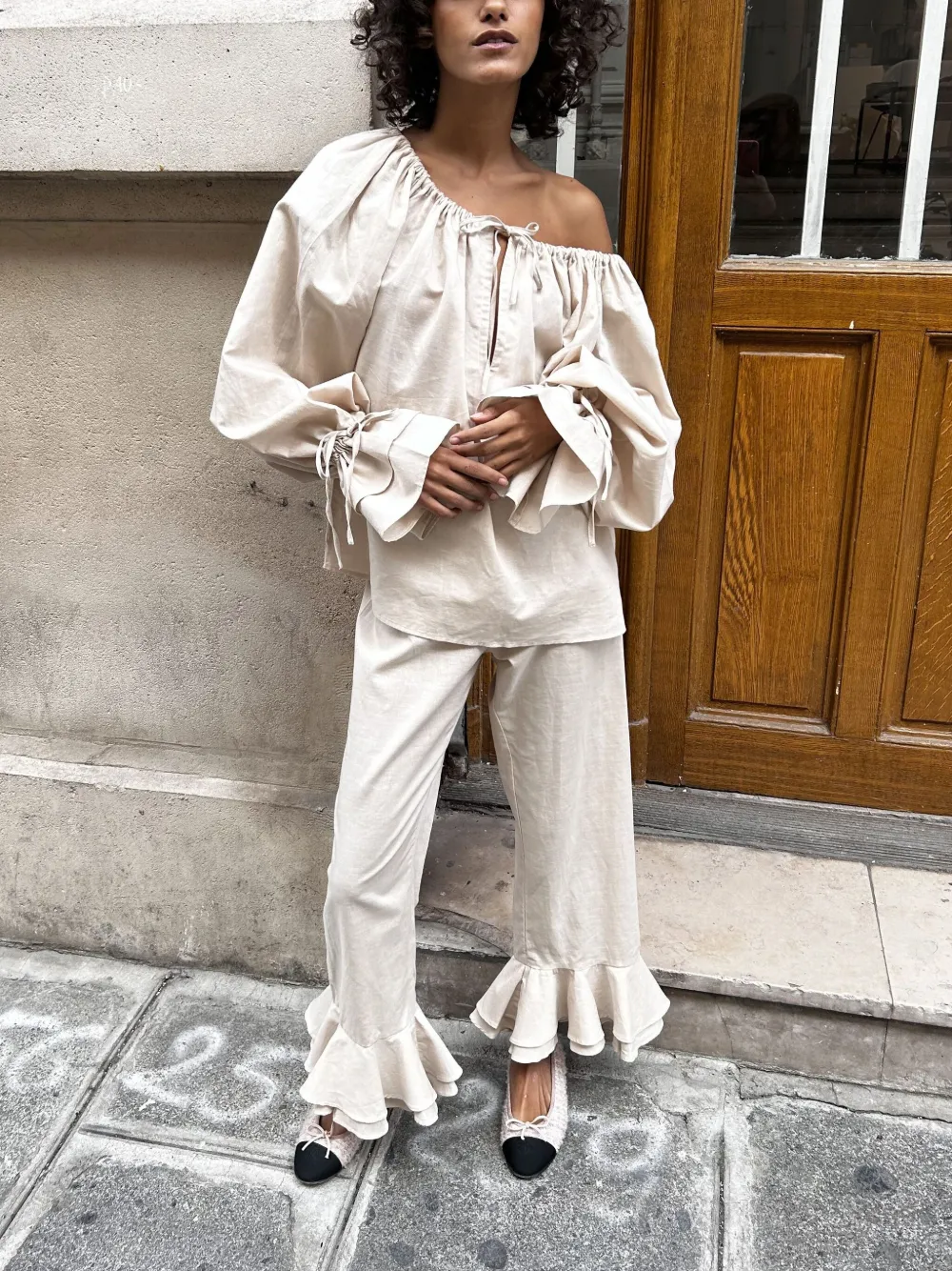 SLEEPER PEPLUM HEM TROUSERS