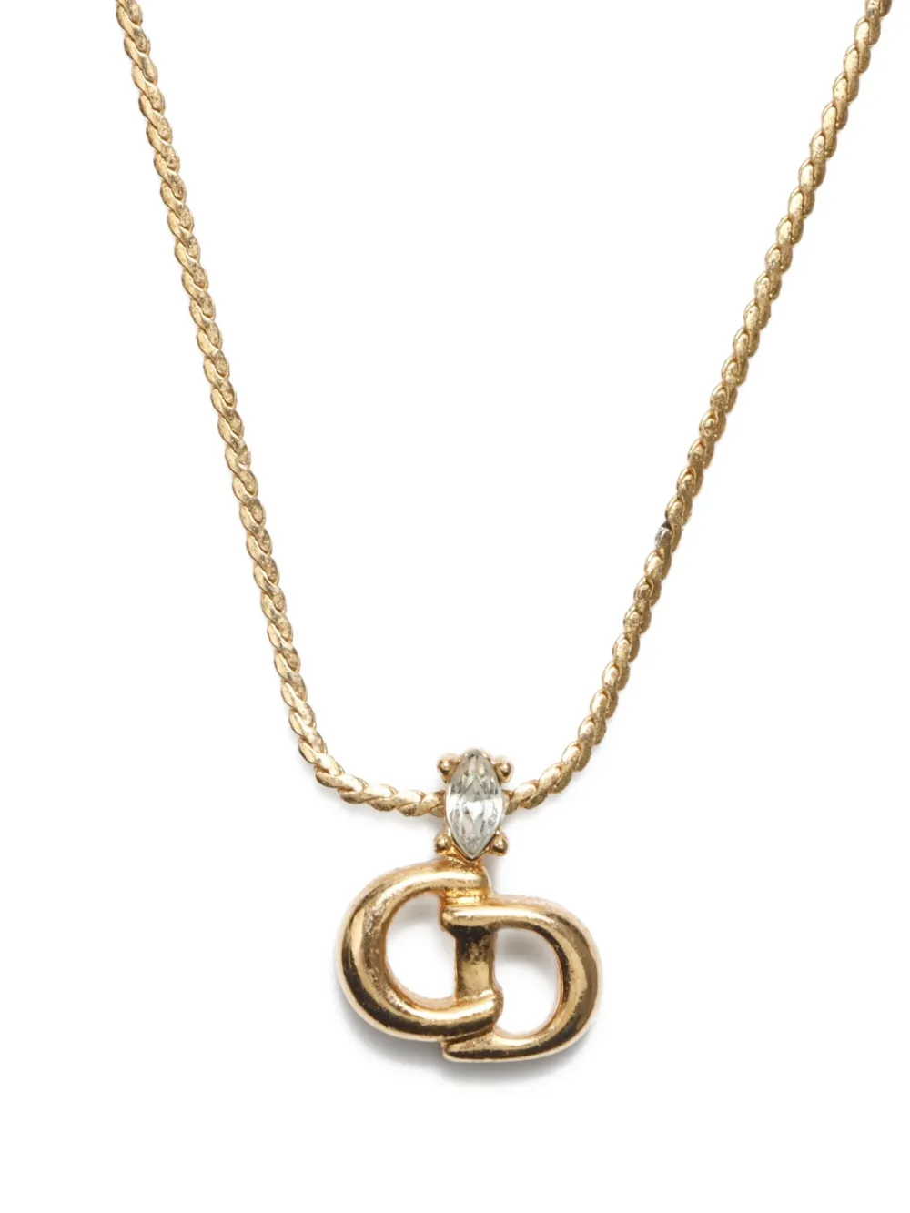 Pre-owned Dior 1990s Cd-pendant Necklace In 金色