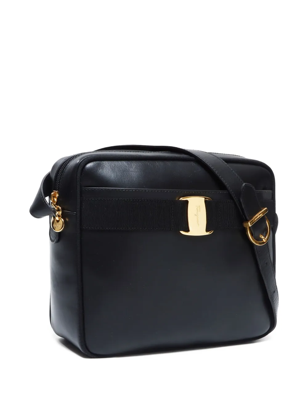 Pre-owned Ferragamo 1990-2020 Vara Shoulder Bag In Black