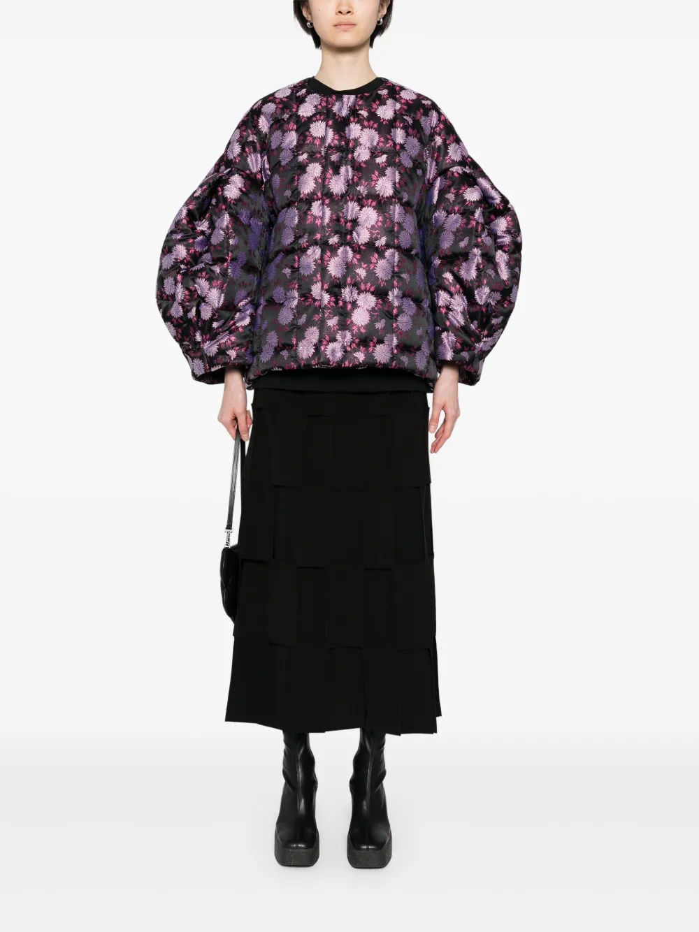 COMME DES GARÇONS FLORAL DETAIL PUFFER JACKET 