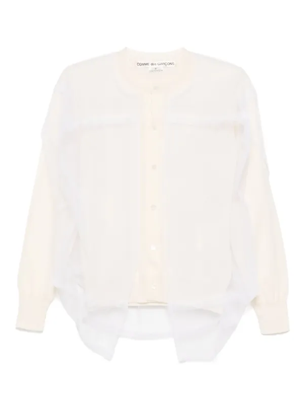 Comme des Garçons Wool Cardigan in Neutrals