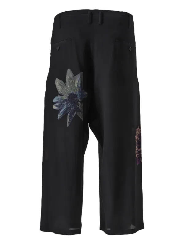 yohjiyamamoto シルクワイドパンツ Yohji Yamamoto シルク ワイドパンツ | ブラック | FARFETCH JP