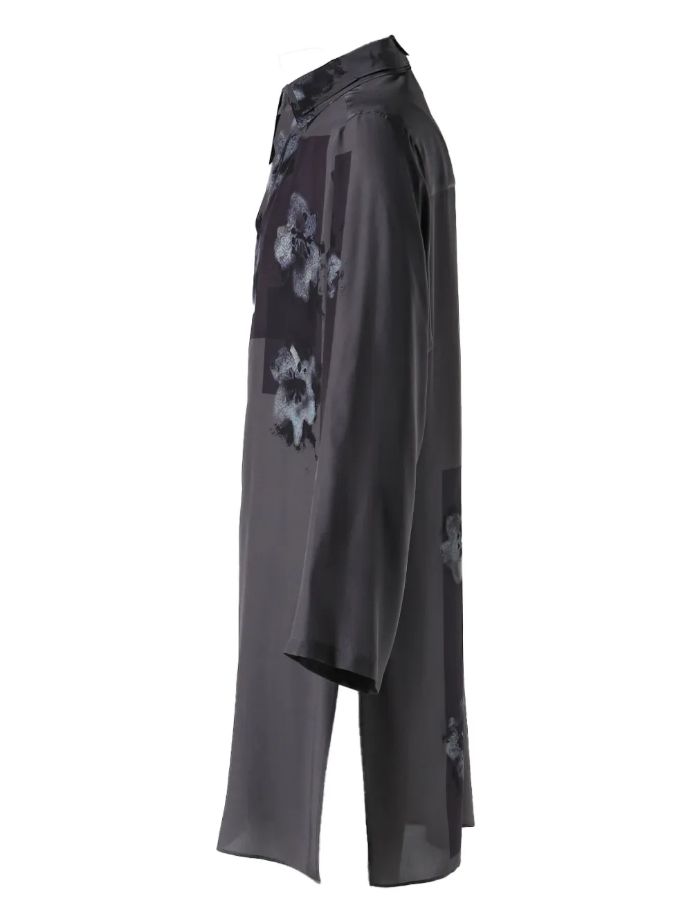 Yohji Yamamoto Overhemd met bloemenprint Grijs