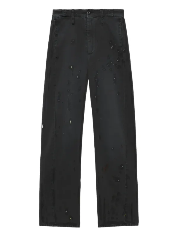 MM6 Maison Margiela ペイント ジーンズ | ブラック | FARFETCH JP