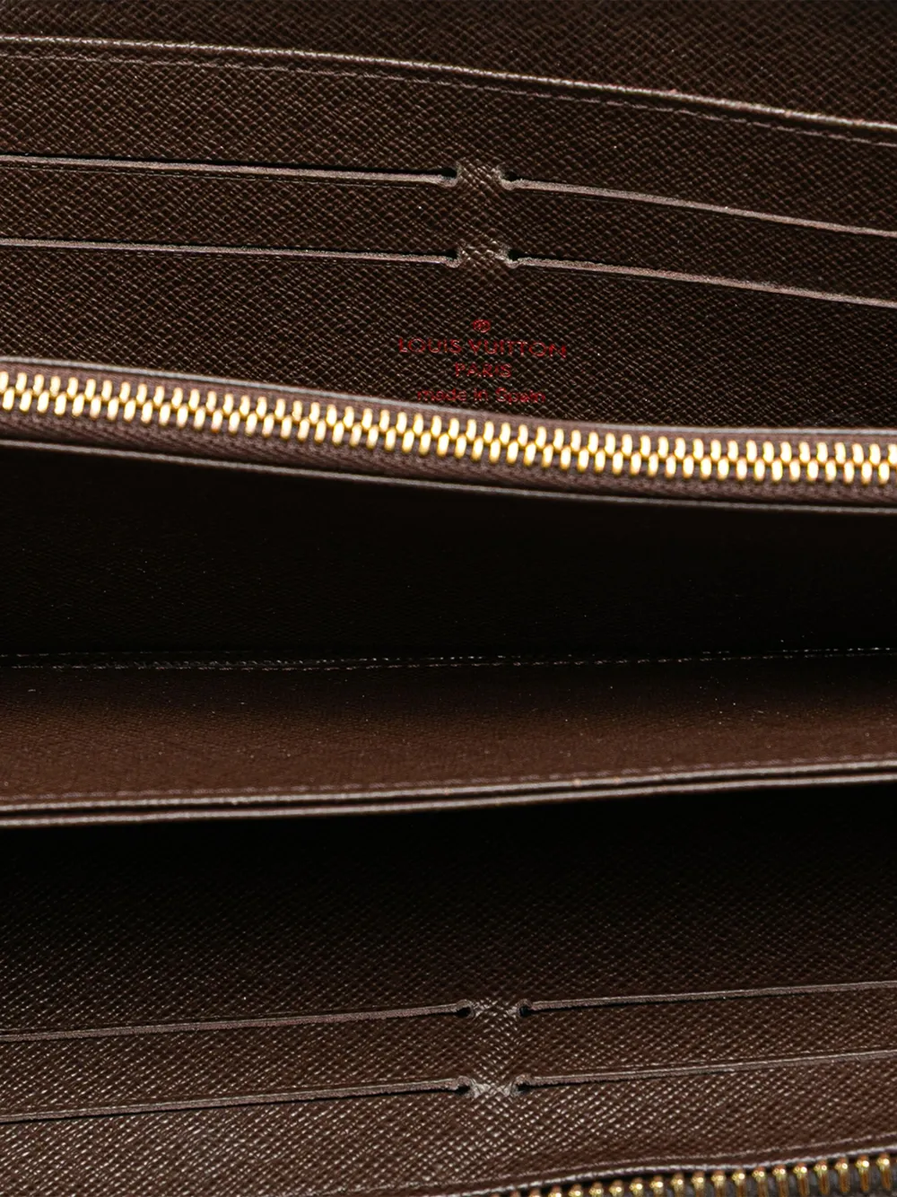 Pre-owned Louis Vuitton 2011 Damier Ebene Zippy Wallet Long Wallets In Brown