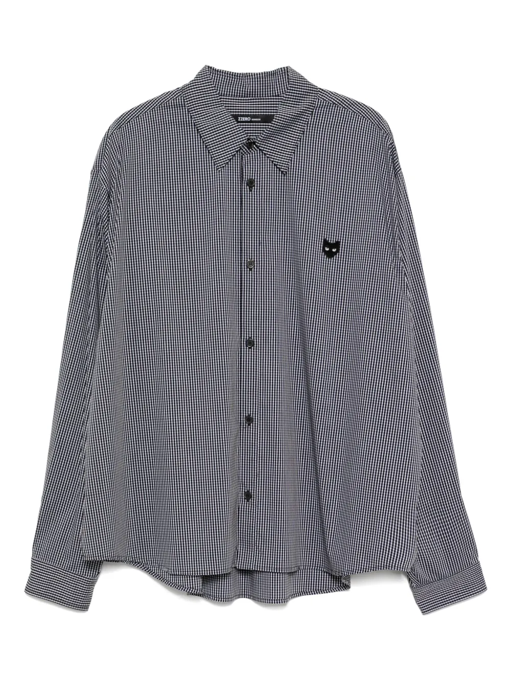 ZZERO BY SONGZIO curved-cut cropped shirt | Black | Image 1