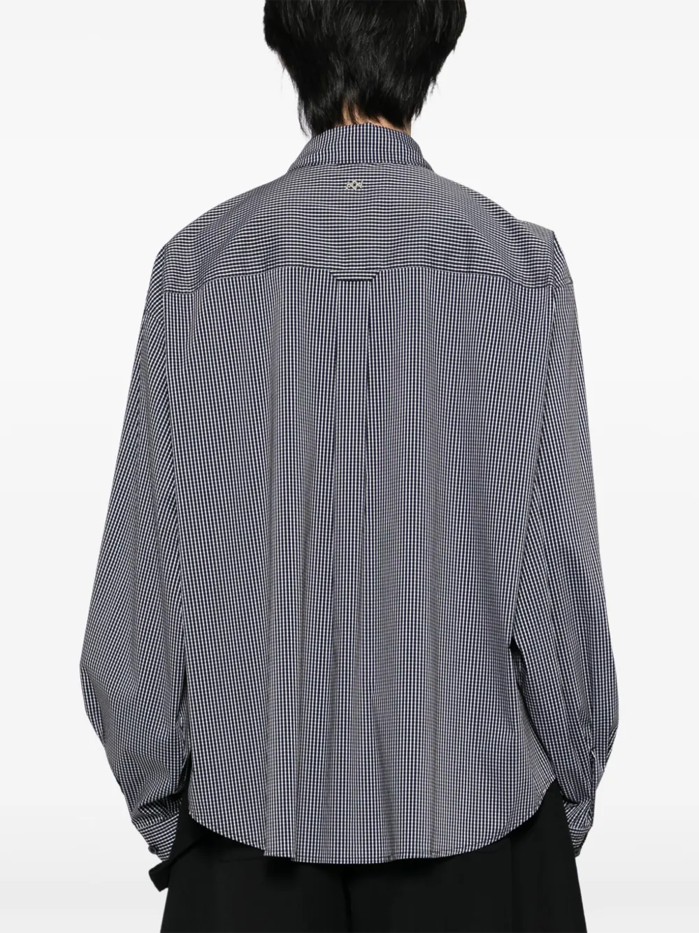 ZZERO BY SONGZIO Cropped overhemd met gewelfde afwerking Zwart