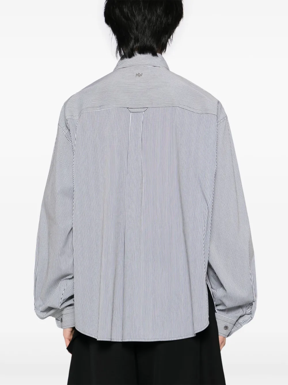 ZZERO BY SONGZIO Cropped overhemd met gewelfde afwerking Wit